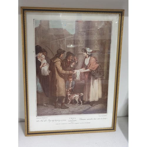 192 - Vintage Cries Of London Framed Picture