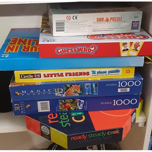 196 - Shelf lot of boardgames