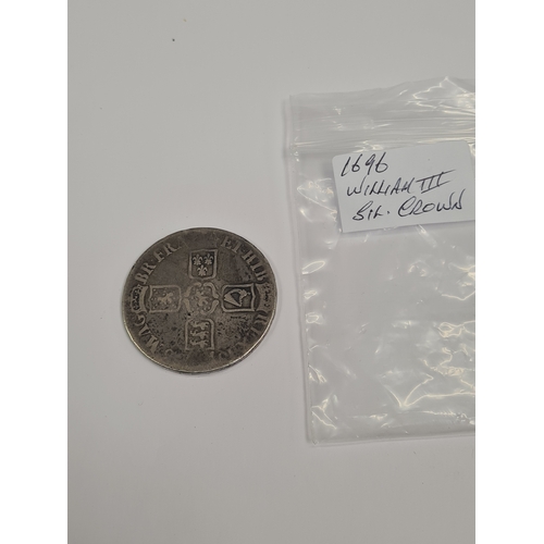 01B - 1696 William III silver crown