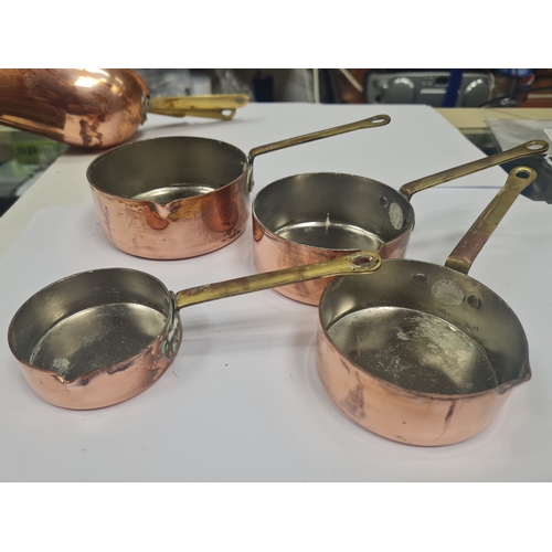 1X - 4 graduate copper pots