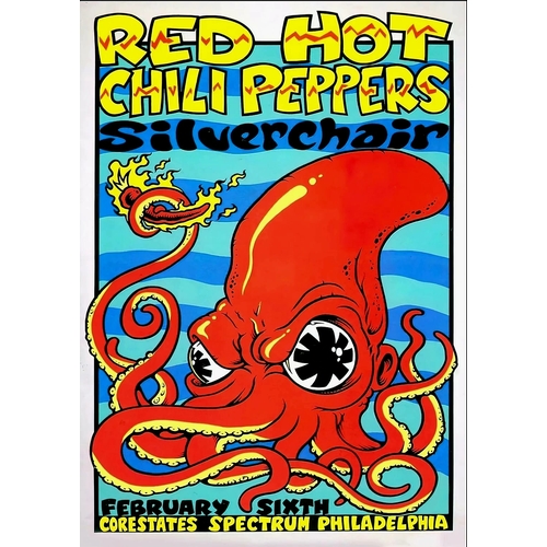 631 - A4 High Gloss Print In Protective sleeve and Cardboard Backing Red Hot Chilli Peppers