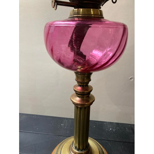 14Z - Vintage ruby oil lamp