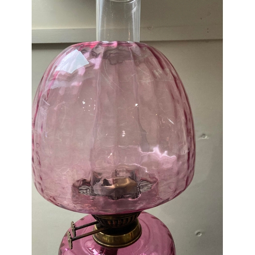 14Z - Vintage ruby oil lamp