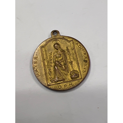 007K - Large saint Magdalena Sophie barat and marina medal vintage