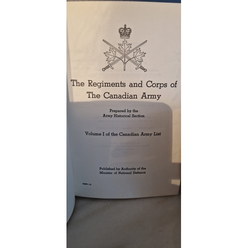 280 - The Regiments and Corps of the canadian army.  Hardback