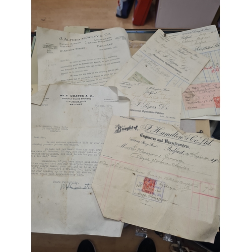 016C - Vintage Belfast letters & receipts