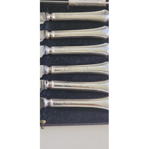 13W - Sterling silver butter knives. Sheffield 1932