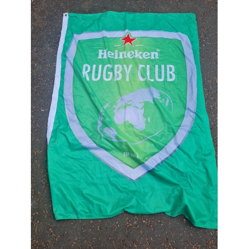 9K - Huge Heineken rugby club flag double sided