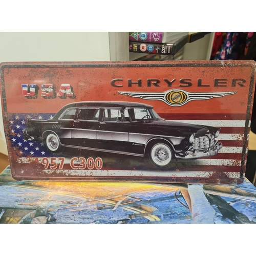 35 - Usa chrysler tin sign