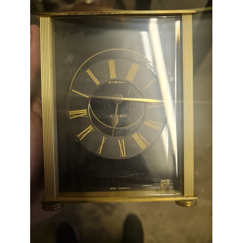 44 - Vintage west german brass clock needs repaired