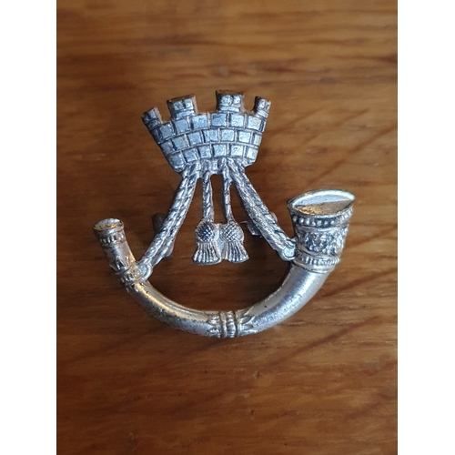 61 - Somerset & Cornwall Light Infantry Mouthpiece FR Anodised Staybrite collar badge