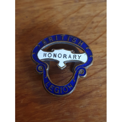 63 - Vintage British Legion Honorary Member Enamel Lapel Badge