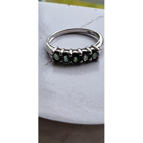 144 - .925 silver precious stone ring