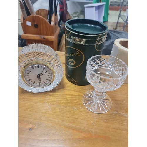 015 - Tyrone crystal clock + Tyrone crystal candlestick