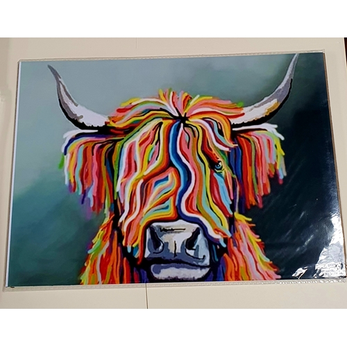 25A - A4 High Gloss Print With Cardboard Backing And protective Sleeve Highland Cow