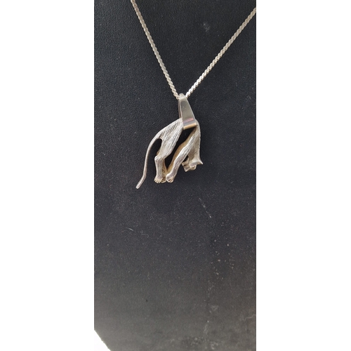 43H - Large. 925 silver pendant and chain