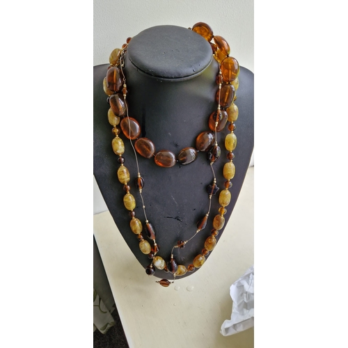 5T - 3 faux amber beads necklaces