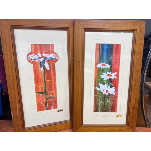 037S - 2 signed framed pictures