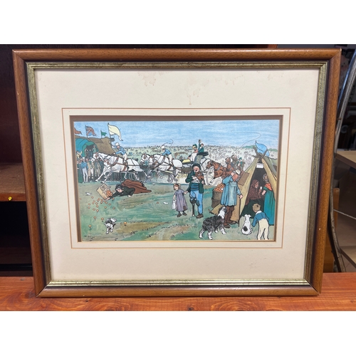 16H - Original Cecil aldin print the blue market races