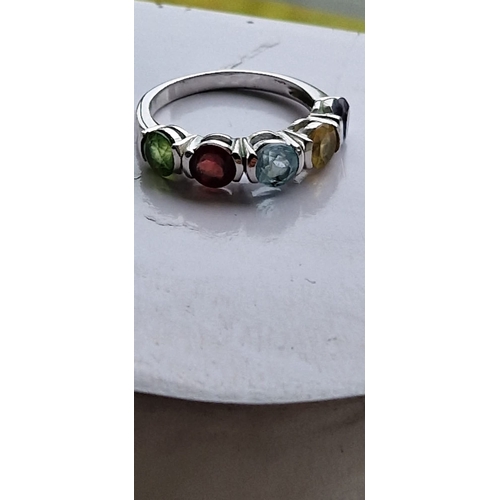 016C - .925 silver precious stone ring