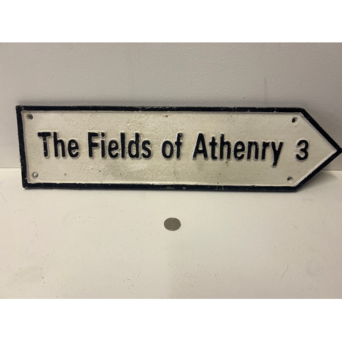 2L - Large fields of athenry cast iron sign