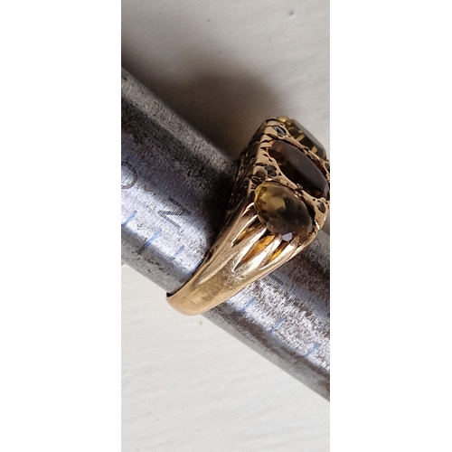 02I - Gold/citrine ring marks rubbed size m/n 5.4grms