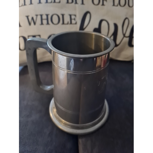 2A - Vintage English pewter rolls royce tankard