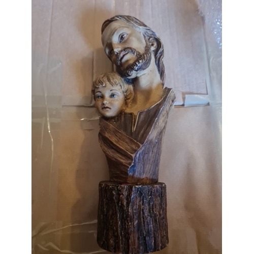 285 - Vintage hand craved religious carving