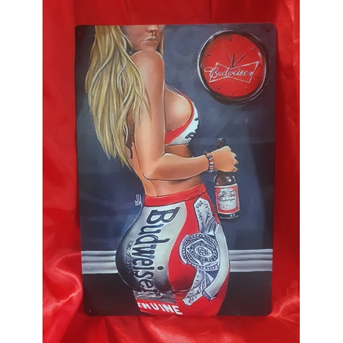 14N - Budweiser tin sign