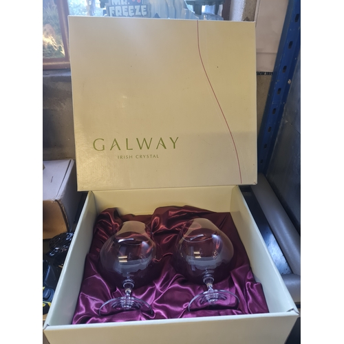 515 - Boxed irish galway crystal glasses