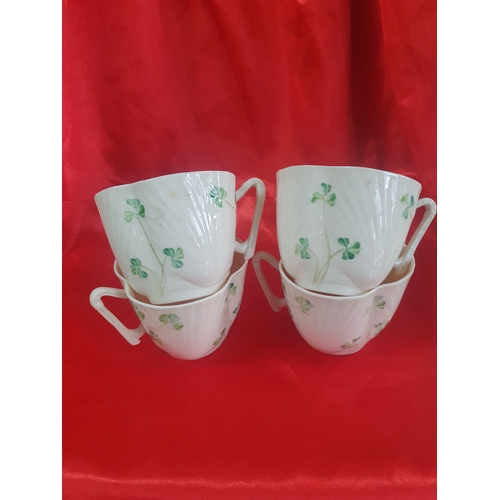 545 - Set of 4 vintage Belleek mugs