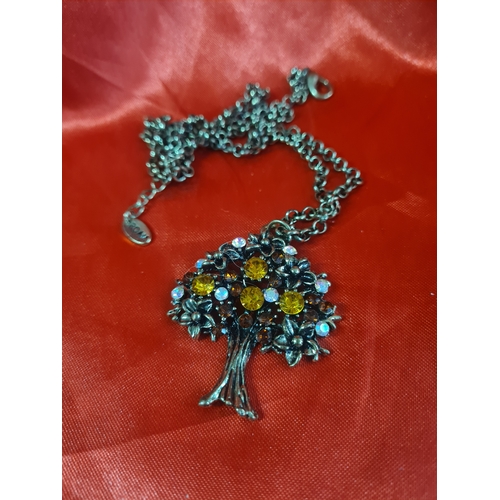 665 - Large tree pendant & chain