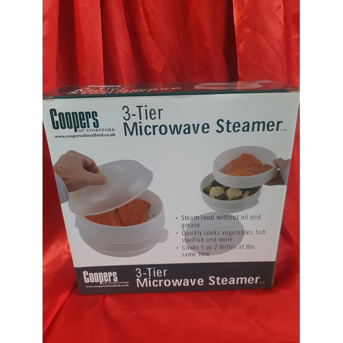 14U - New 3 tier microwave steamer