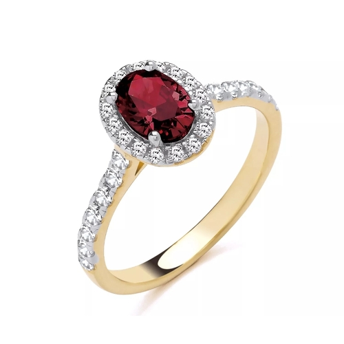 826 - 9ct on silver large red stone ring