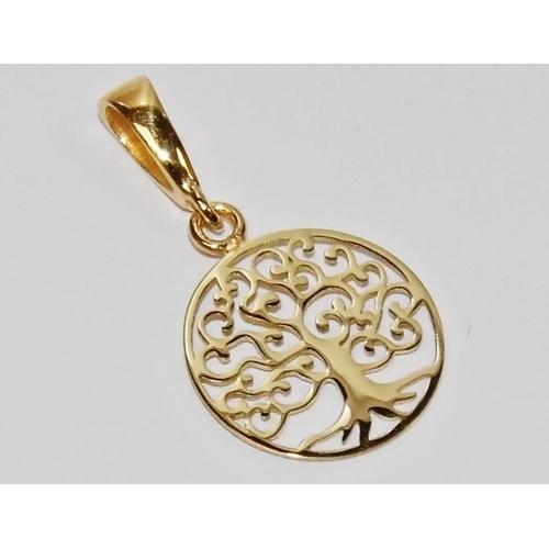 14O - 9ct solid gold tree of life