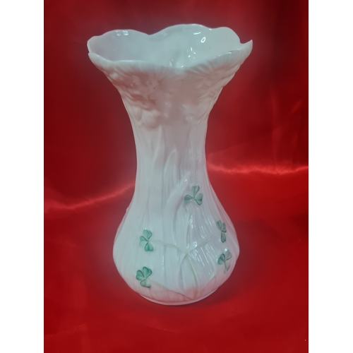 770 - Tall belleek vase brown stamp