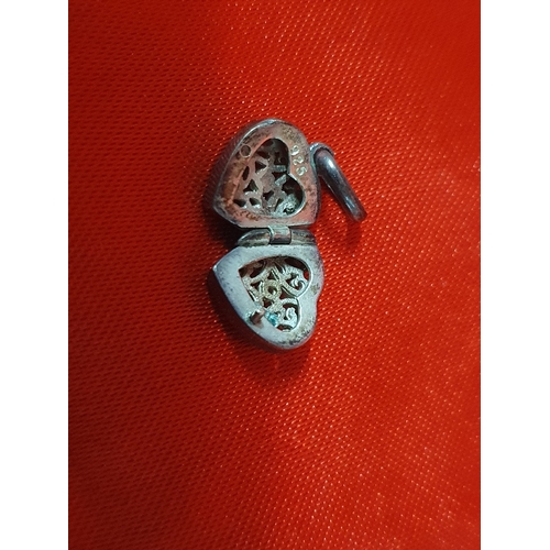 6H - Vintage silver 925 heart pendant locket