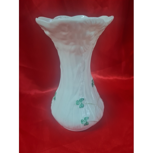 792 - Tall belleek vase brown stamp