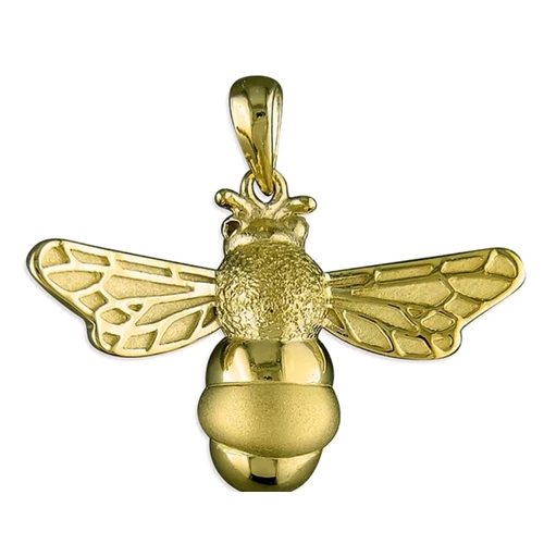 835 - 9ct Yellow Gold on Silver BUMBLEBEE Pendant