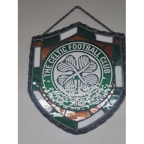 02S - Large stained glass celtic fc hanging plaque