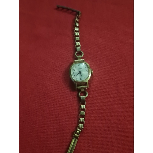 14D - Vintage led gold timex watch