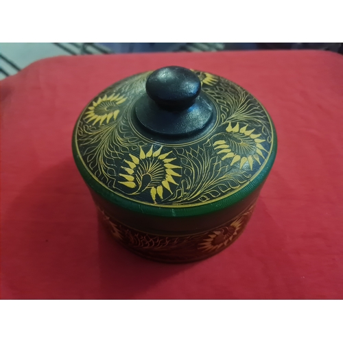 016A - Wooden Kum Kum Powder/Tika Box Handcrafted