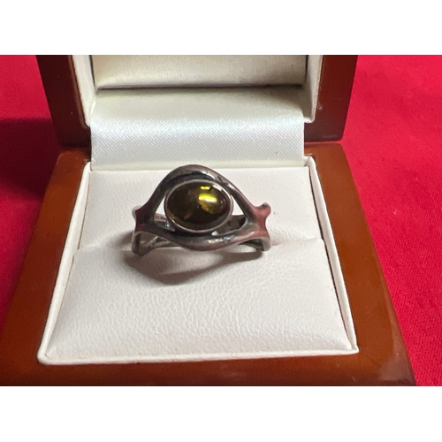 98 - Vintage silver 925 citrine ring