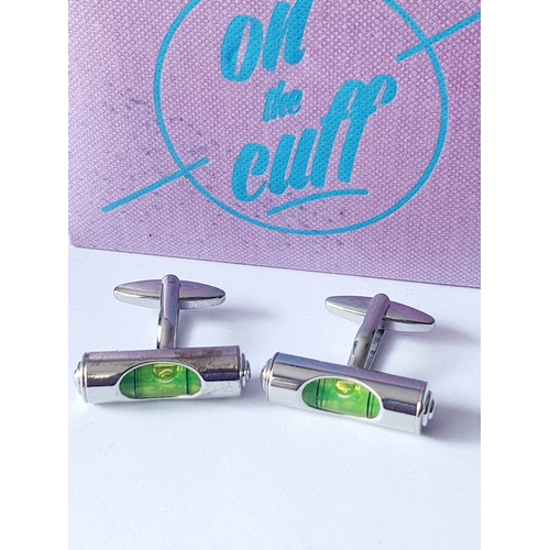 73G - Mens Spirit Level Quirky On The Cuff Cufflinks Boxed