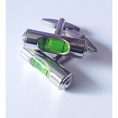 73G - Mens Spirit Level Quirky On The Cuff Cufflinks Boxed