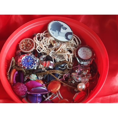 345 - Bowl full of watches and jewellery