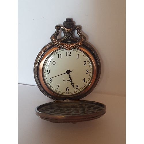 89D - Beautiful Paris Skyline Detail Pocket Watch