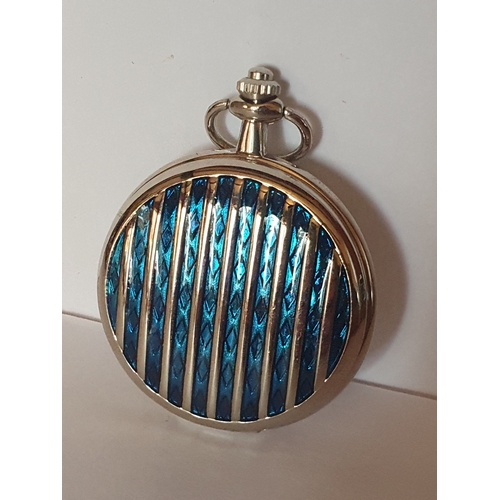 99D - Beautiful Pocket watch with Teal Colour Inset