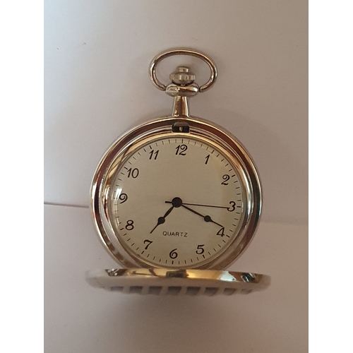 99D - Beautiful Pocket watch with Teal Colour Inset