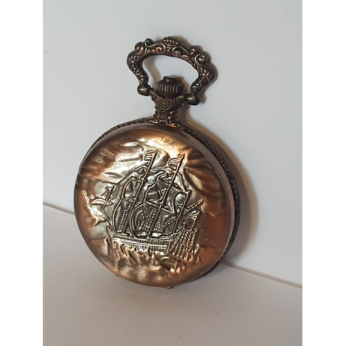 144D - Beautiful Ship Detail Pocket Watch